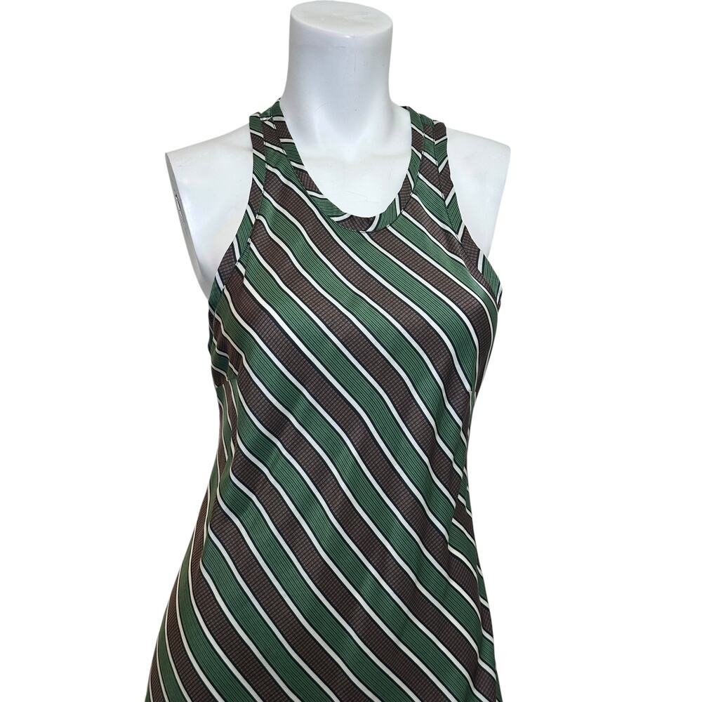 Raquel Allegra Striped Silk Racerback Maxi Dress Sleeveless A-Line Size 0 - Picture 3 of 8